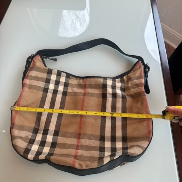 Burberry Metallic Nova Check Hobo Bag w/ black leather accents - Picture 5 of 13
